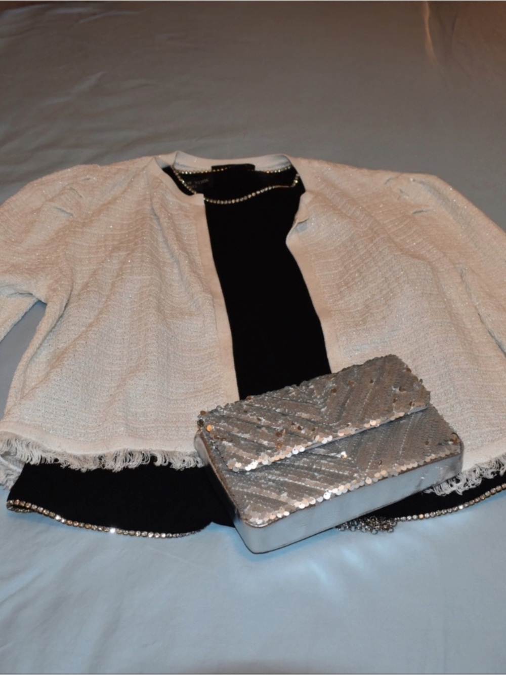 Black Camisole with Diamond-like Trim